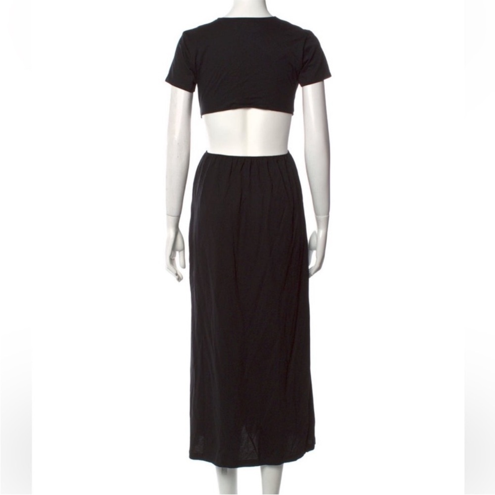 Loulou Studio Black Seram Cotton Midi Dress with Cut-Out Back Large - Picture 6 of 8
